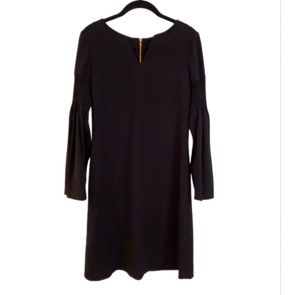 Phoebe Couture Black Flare Sleeve Shift Mini Dress Size 4 - Picture 1 of 6